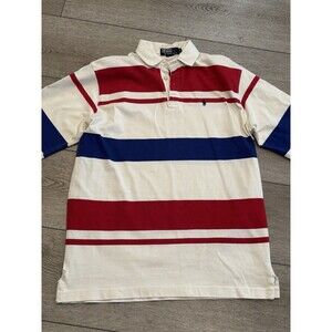Vintage Ralph Lauren Polo Rugby Long Sleeve Stripe Mens Medium Made In USA